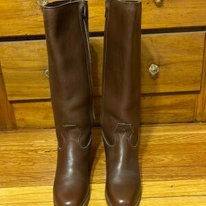 L.L. Bean fleece lined riding brown leather Boots Women’s Size 10